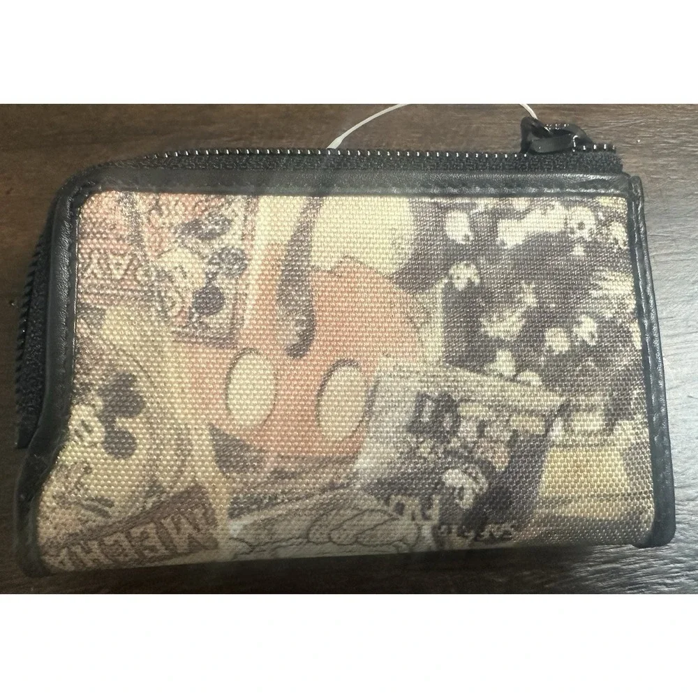 Vintage Walt Disney Gallery Mickey Mouse Collage Wallet & Key Case Retro Set NWT